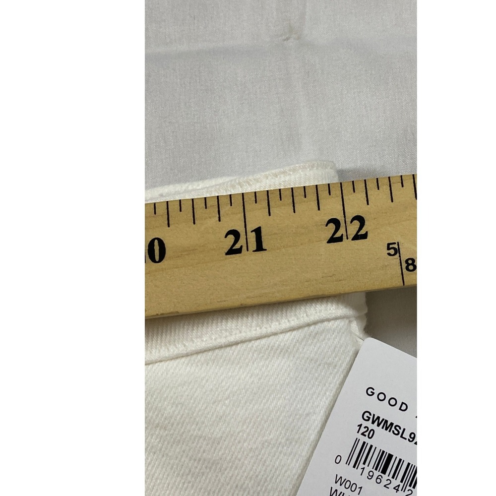 Good American White Denim Mini Skirt Raw Hem GWMSL92 Womens Size 20 NEW - Picture 10 of 11